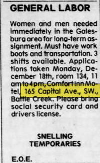 Econo Lodge (Village Inn) - Dec 17 1989 Article